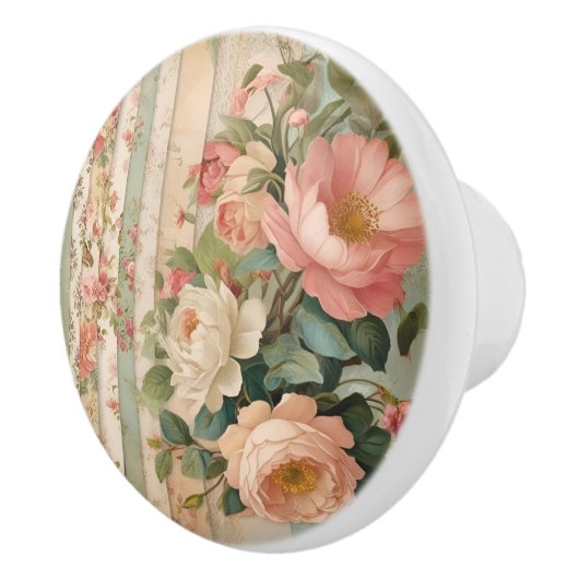 Vintage Rustic Floral Keramische Knop (Rechts)