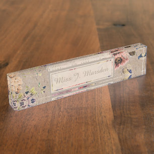 Vintage Rustic Floral Naambordje
