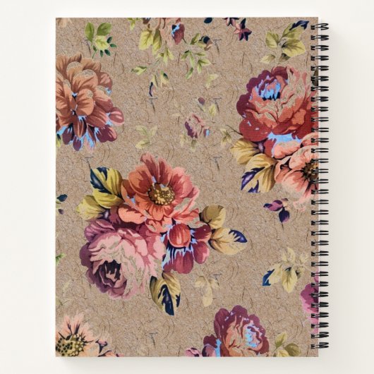 Vintage Rustic Floral Notitieboek (Achterkant)