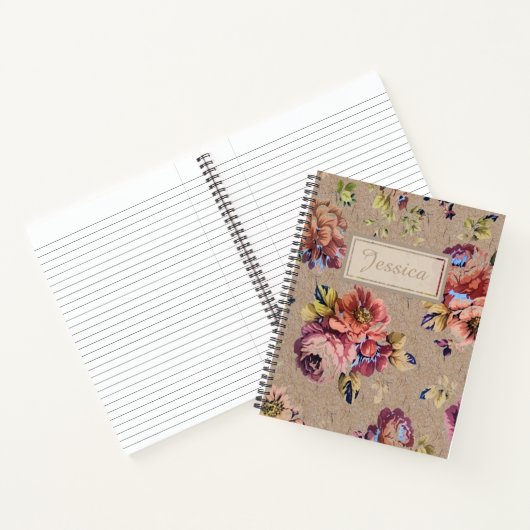 Vintage Rustic Floral Notitieboek (Binnen)