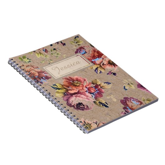 Vintage Rustic Floral Notitieboek (Rechterzijde)