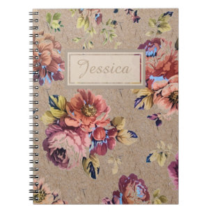 Vintage Rustic Floral Notitieboek