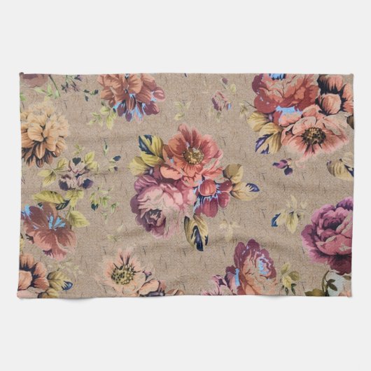 Vintage Rustic Floral Theedoek (Horizontaal)