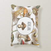 Vintage Rustic Forest Mushrooms Accent Kussen (Achterkant (Verticaal))