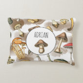Vintage Rustic Forest Mushrooms Accent Kussen (Achterkant)