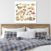 Vintage Rustic Forest Mushrooms Canvas Afdruk (Insitu (Slaapkamer))