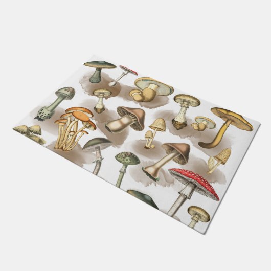 Vintage Rustic Forest Mushrooms Deurmat (Schuin)