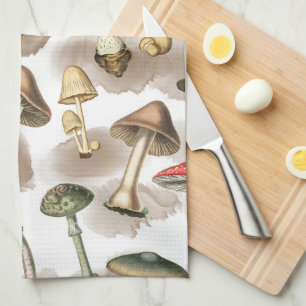 Vintage Rustic Forest Mushrooms Theedoek