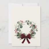 Vintage Rustic Holiday Wreath Christmas Party Kaart (Achterkant)