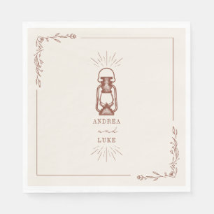 Vintage Rustic Lantern Terracotta Wedding Servet