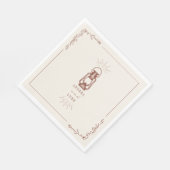 Vintage Rustic Lantern Terracotta Wedding Servet (Hoek)