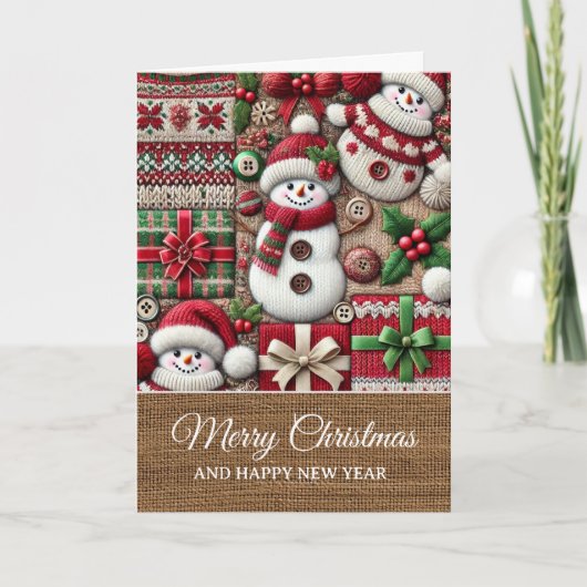 Vintage Rustic Lelijke Kerst Trui Kerstmis Kaart (Voorkant)
