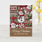 Vintage Rustic Lelijke Kerst Trui Kerstmis Kaart (Gele Bloem)