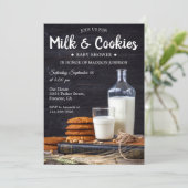 Vintage Rustic Milk and Cookies Baby shower Kaart (Staand voorkant)