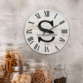 Vintage Rustic Monogram amily Name Grote Klok