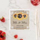 Vintage Rustic Mr. en Mrs Sunflower Wedding Servet (Insitu)