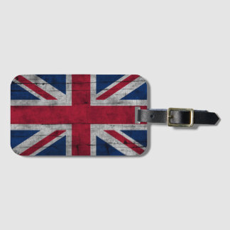 Vintage rustic Patriotic U.K. flag Bagagelabel