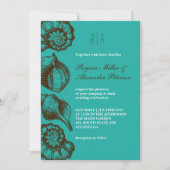 Vintage Rustic Seashell Beach Wedding Uitnodiging (Voorkant)