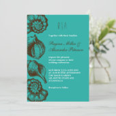 Vintage Rustic Seashell Beach Wedding Uitnodiging (Staand voorkant)