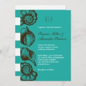 Vintage Rustic Seashell Beach Wedding Uitnodiging (Voorkant / Achterkant)