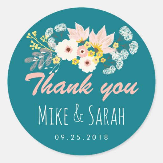 Vintage Rustic Spring Flower Wedding for Sticker (Voorkant)