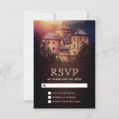 Vintage Rustic Sprookjeskasteel RSVP Kaartje (Voorkant)