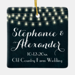 Vintage Rustic String Lights Wedding Keepslag Keramisch Ornament