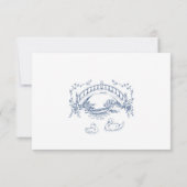 vintage rustic Swans Romantic Wedding Response  RSVP Kaartje (Achterkant)