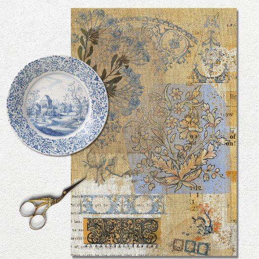 Vintage Rustic Texture Burlap Franse ontkoppeling Tissuepapier