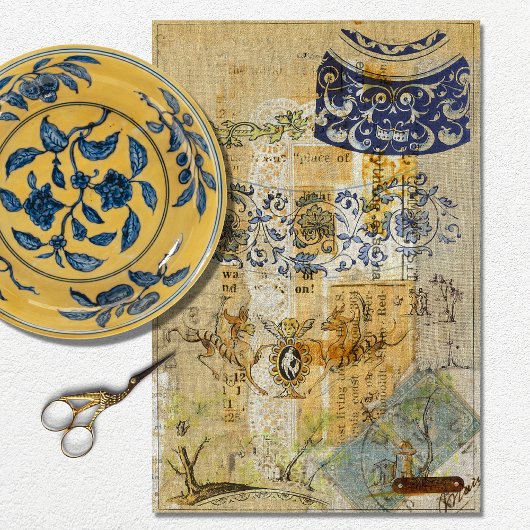 Vintage Rustic Texture Burlap-ontkoppeling Tissuepapier