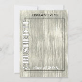 Vintage Rustic Woodgrain Afstuderen Aankondiging (Voorkant)