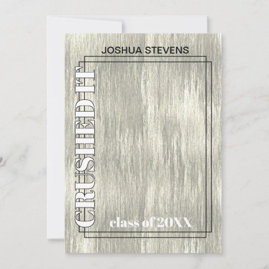 Vintage Rustic Woodgrain Afstuderen Aankondiging (Voorkant)