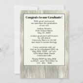 Vintage Rustic Woodgrain Afstuderen Aankondiging (Achterkant)