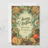 Vintage Rustic Woodland Christmas Feestdagenkaart (Voorkant)