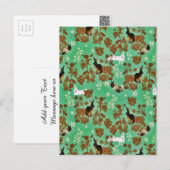 Vintage Rustic Woodland Flowers Bunny Rabbit Briefkaart (Voorkant / Achterkant)