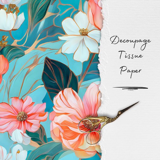 Vintage Rustieke Bloemendecoupage  Tissuepapier