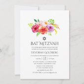 Vintage Rustieke Charme Bat Mitzvah Kaart (Voorkant)
