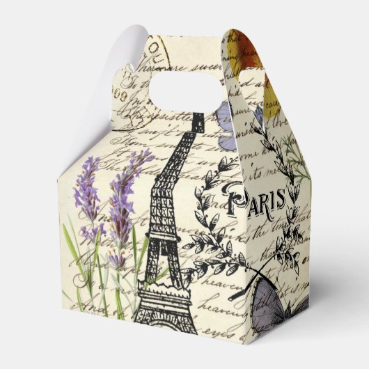 vintage rustieke Franse Eiffeltoren Parijs Feest Bedankdoosjes (Voorkant Zijde)
