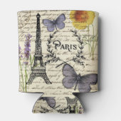 vintage rustieke Franse Eiffeltoren Parijs Feest Blikjeskoeler (Achterkant)