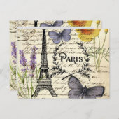 vintage rustieke Franse Eiffeltoren Parijs Feest Briefkaart (Voorkant / Achterkant)