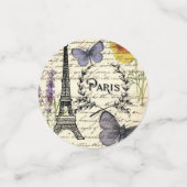 vintage rustieke Franse Eiffeltoren Parijs Feest Confetti (Kleine voorkant)