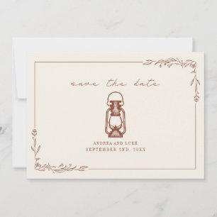Vintage Rustieke Lantaarn Terracotta Trouw Save Th The Date