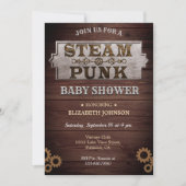 Vintage Rustieke Steampunk Baby Shower Kaart (Voorkant)