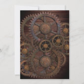 Vintage Rustieke Steampunk Verjaardagsfeest Uitnod Kaart (Achterkant)