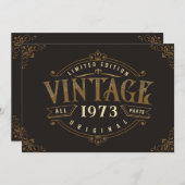 Vintage Rustieke Verjaardag  Kaart (Voorkant / Achterkant)