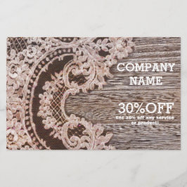 vintage rustieke westerse landelijke chic kant sch flyer