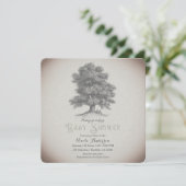 Vintage Rustige Baby shower en superwinkel Kaart (Staand voorkant)