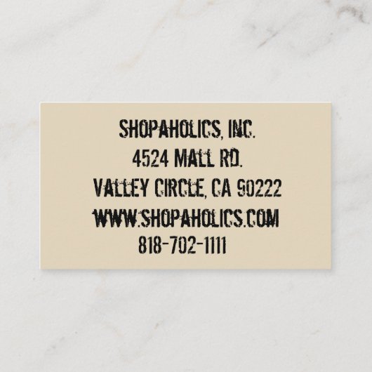 Vintage Rustisch Visitekaartje (Achterkant)