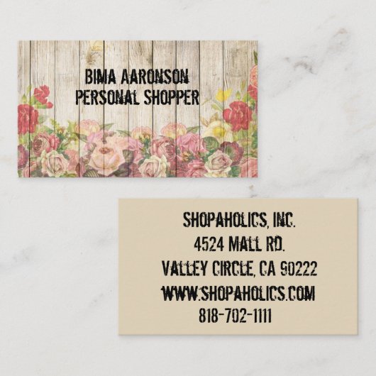 Vintage Rustisch Visitekaartje (Voorkant / Achterkant)