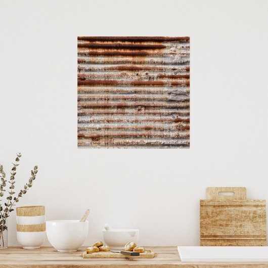 Vintage Rusty Metal Poster (Keuken)